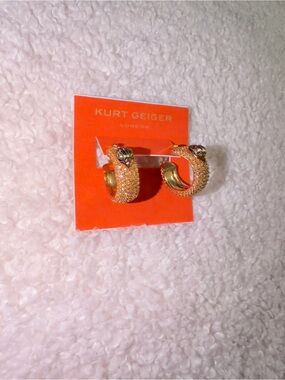 Kurt Geiger Gold Pave Crystal Hoop Earrings